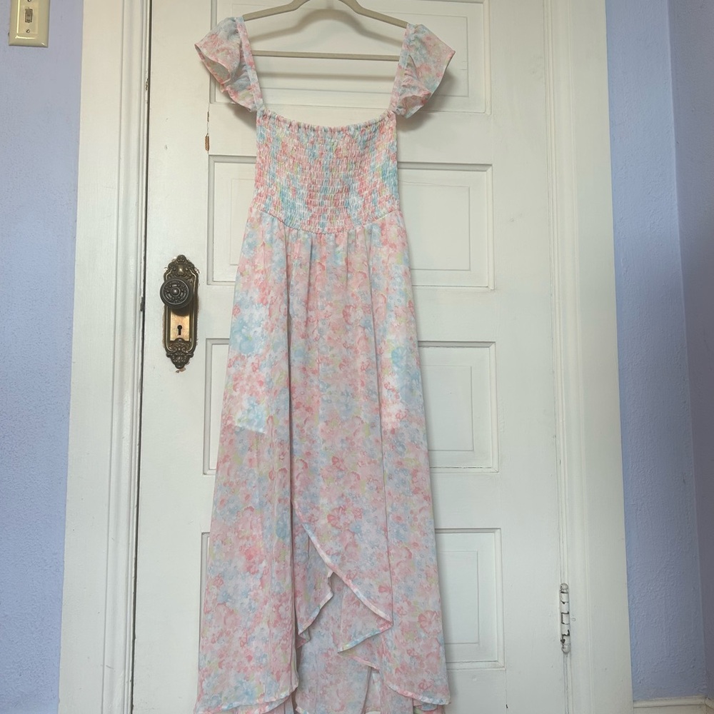 NWT Maverick Collection Smocked Floral Dress Pastel Fairy Wedding Guest Medium